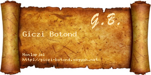 Giczi Botond névjegykártya